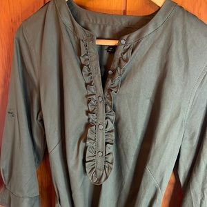NWOT Talbots Olive Green Belted Shirt Dress.